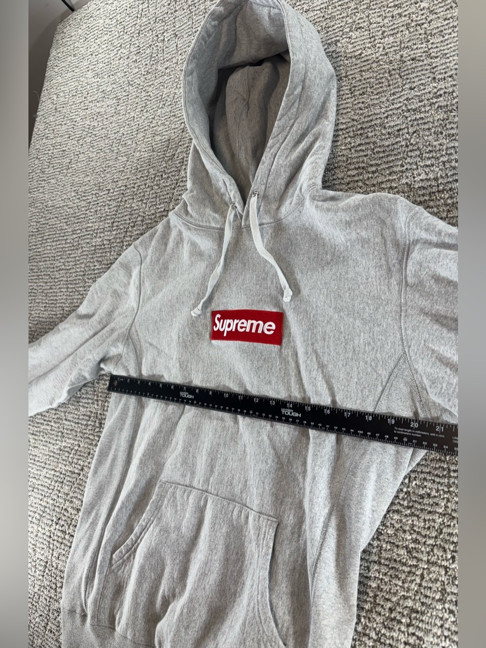 *Authentic* Supreme Box Logo Men’s Medium Hooded Sweatshirt in Heather‎ Grey - Picture 6 of 15